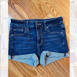 American Eagle high-rise Shortie denim shorts sz 0